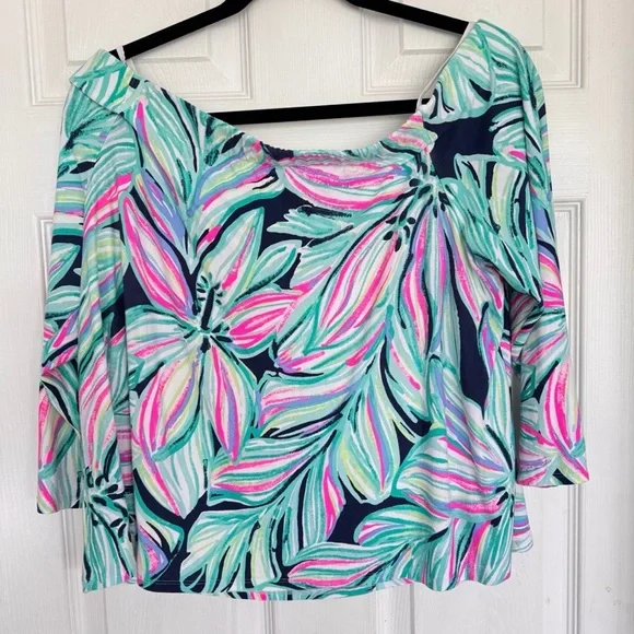 Lilly Pulitzer WESLEE SETHigh Tide Navy Dancing LadyTop With PantsPink XL